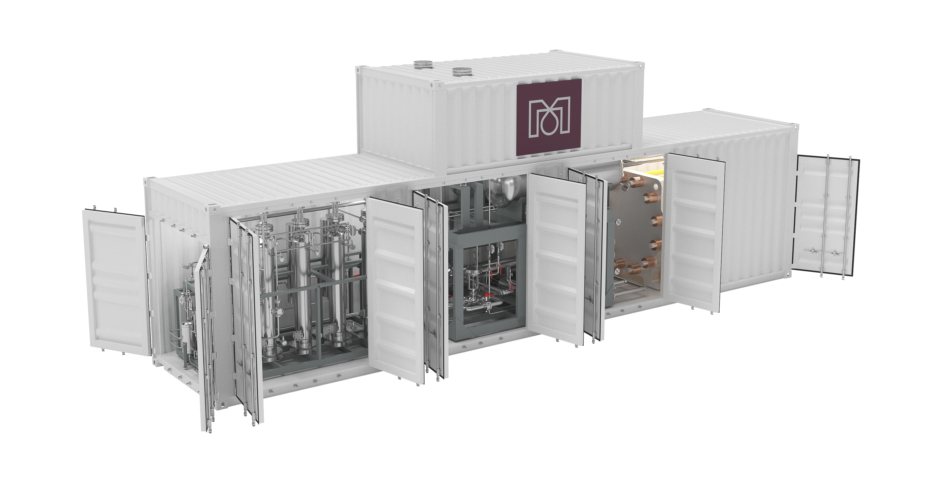 1–5 MW containerised electrolyser modules